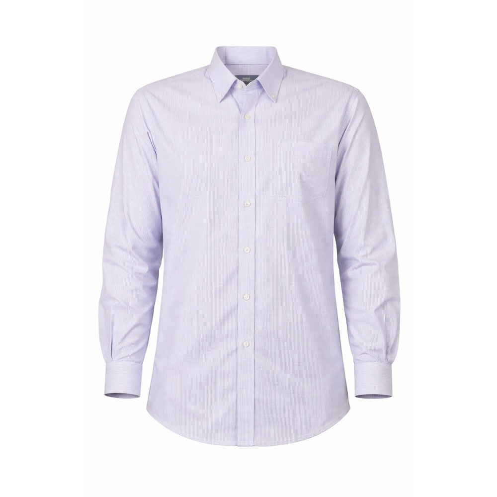 Saddlebred Mens Dress Shirt 16-16.5 34/35 Purple Micro Stripe Easy Care Stretch